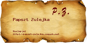 Papszt Zulejka névjegykártya